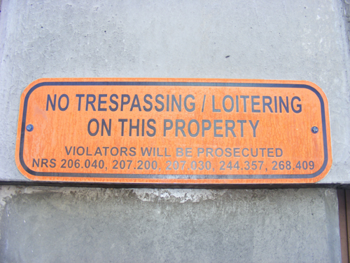 Clark County Jail - No Trespassing